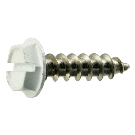 Sheet Metal Screw, #10 x 3/4 in, Painted 18-8 Stainless Steel Flange Hex Head 15 PK